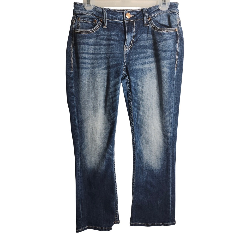 Daytrip Denim Lounge Jeans Distressed Blue Wash‎ Bootcut Size 26S Style BTD9507